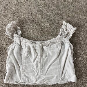 Women's Ruffled White Top